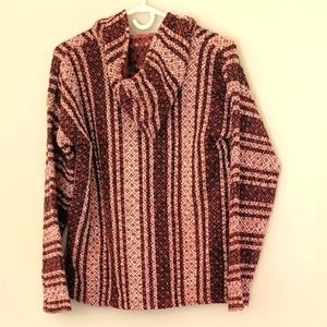 Outdoors Oland Women's Petite Baja Woven Handmade Hoodie Poncho Size S